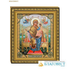 Икона Пресвятая Богородица «Экономисса (Домостроительница)» 12,5х14,5см, полиграфия, рамка