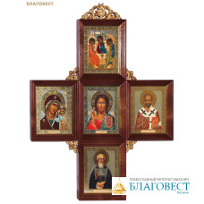 Иконостас в виде креста. Размер икон 110х130мм